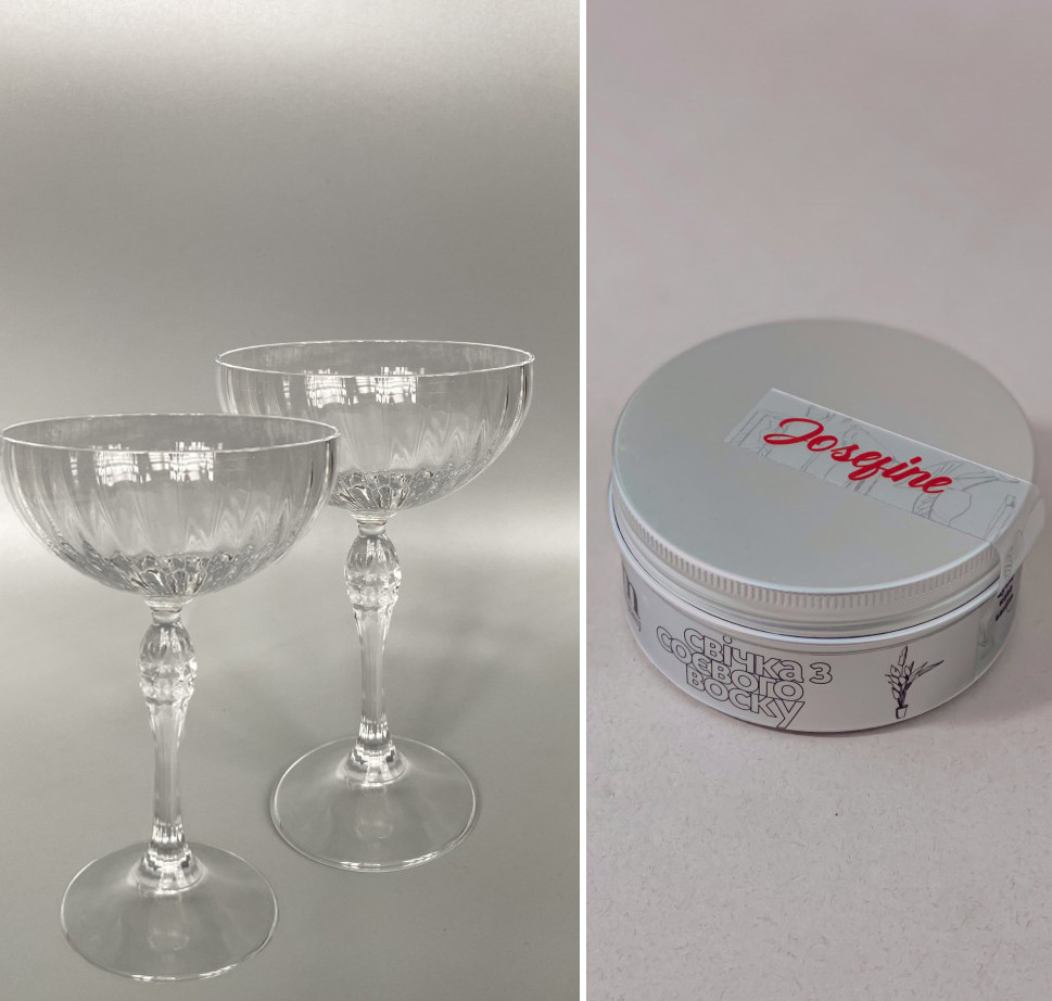 Romantic Set Fizalis (набір келихів та соєва свічка)
