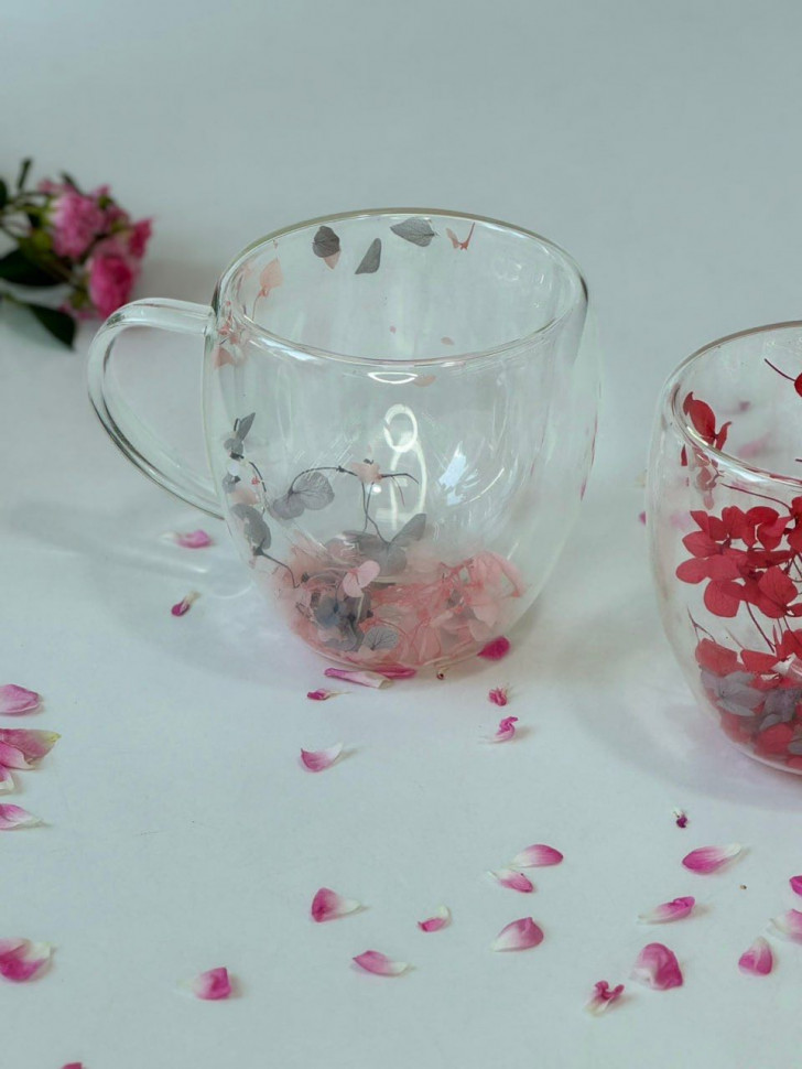 Скляний кухоль з подвійною стінкою Dried flower (350 мл)