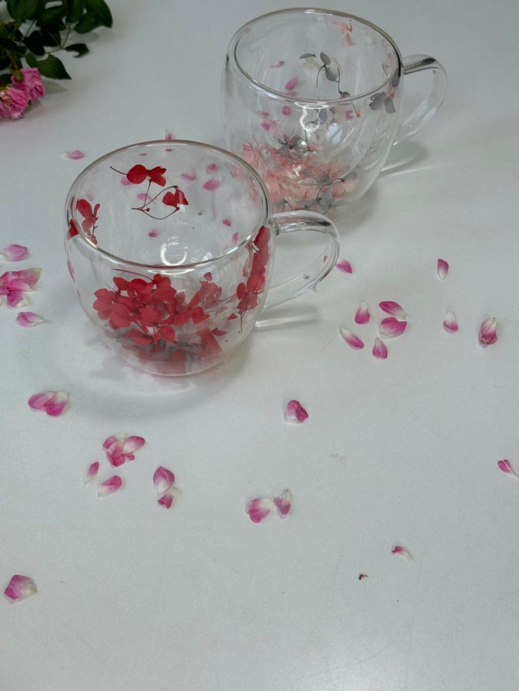 Скляний кухоль з подвійною стінкою Dried flower (350 мл)