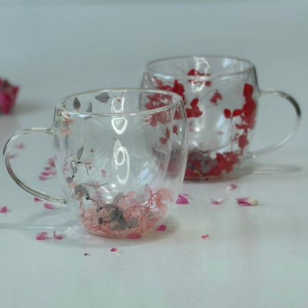 Стеклянная кружка с двойной стенкой Dried flower (350 мл) 