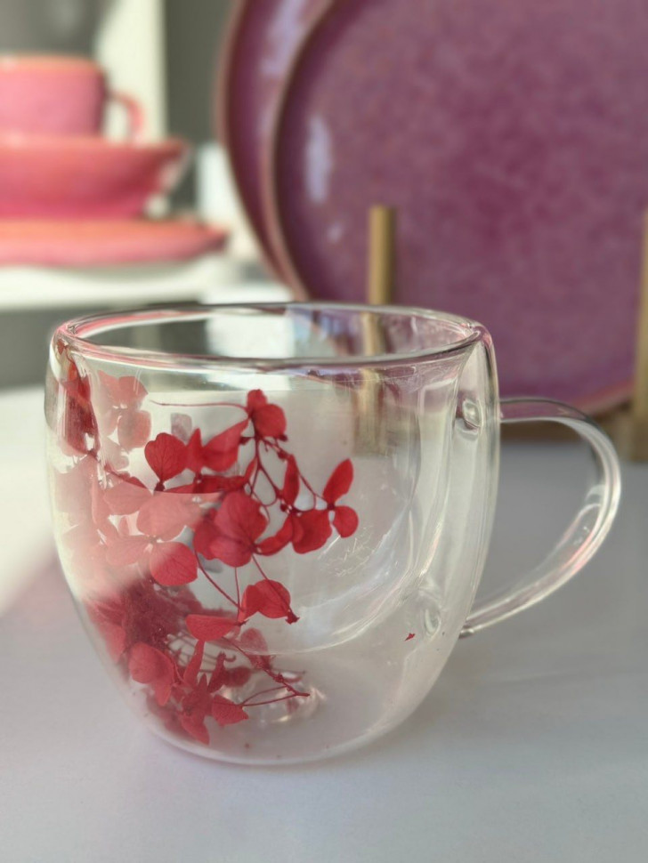 Скляний кухоль з подвійною стінкою Dried flower (350 мл)