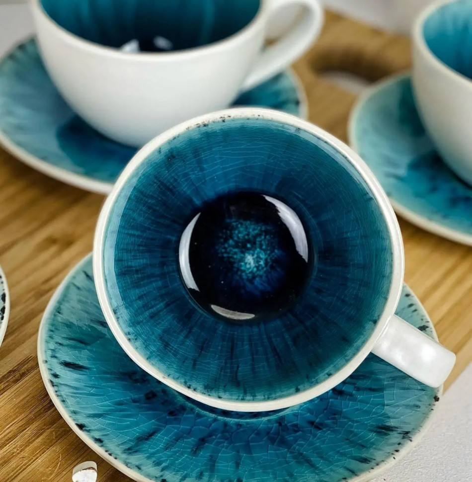 Набор 4 чашки + 4 блюдца Totem чайный 250 мл