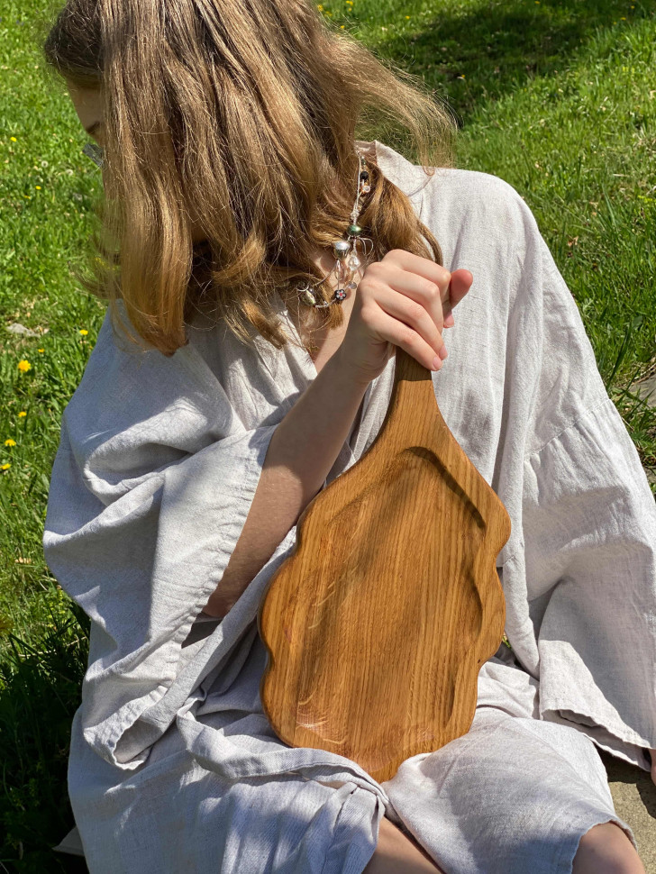 Деревянная доска для подачи Oak Leaf