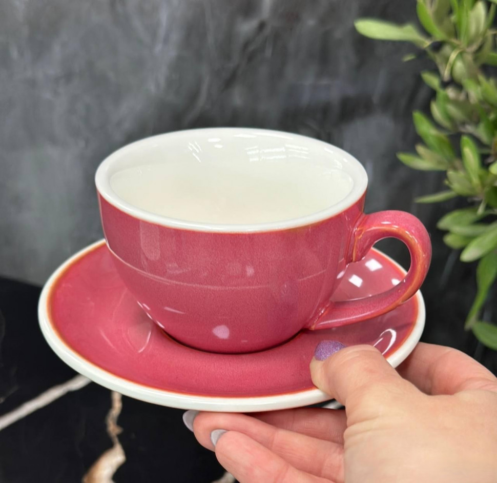 Набор чашек с блюдцами Pink Sun 6 шт