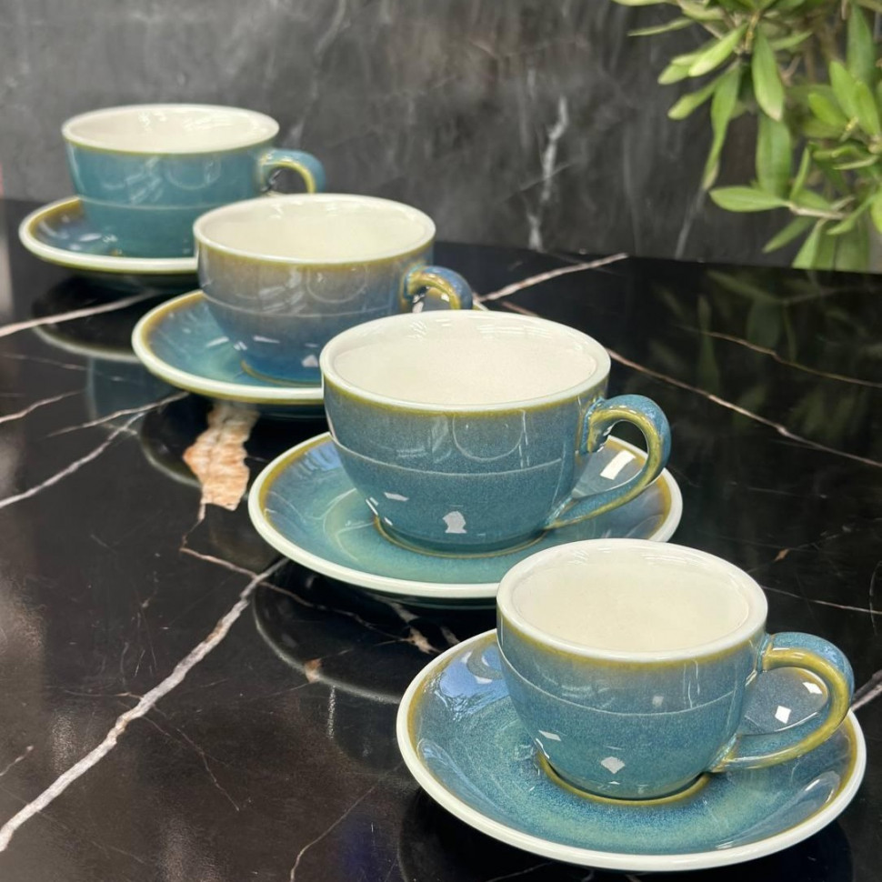 Набор чашек с блюдцами Blue Sun 6 шт