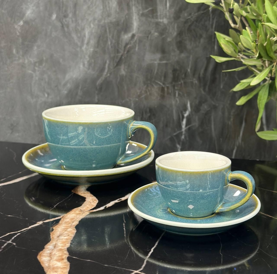 Набор чашек с блюдцами Blue Sun 6 шт