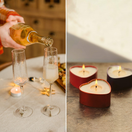 Romantic Set Richard (Набор бокалов для шампанского и соевая свеча)