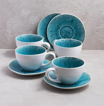 Набір 4 чашки + 4 блюдця Skandia чайний 250 мл 