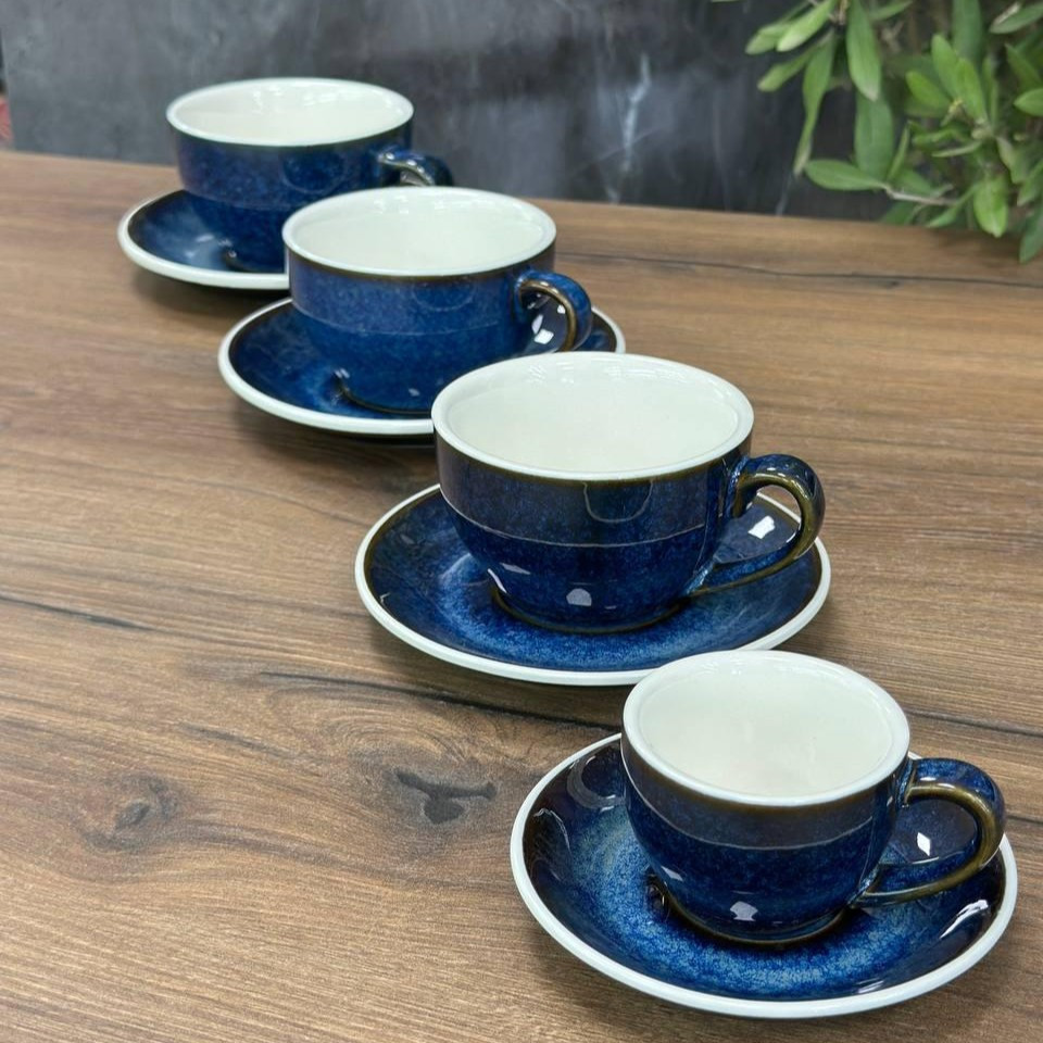 Набор чашек с блюдцами Dark Blue Sun 6 шт 