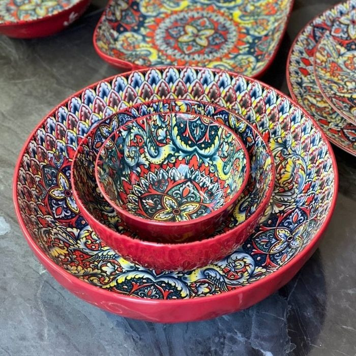 Тарелка глубокая Painted red