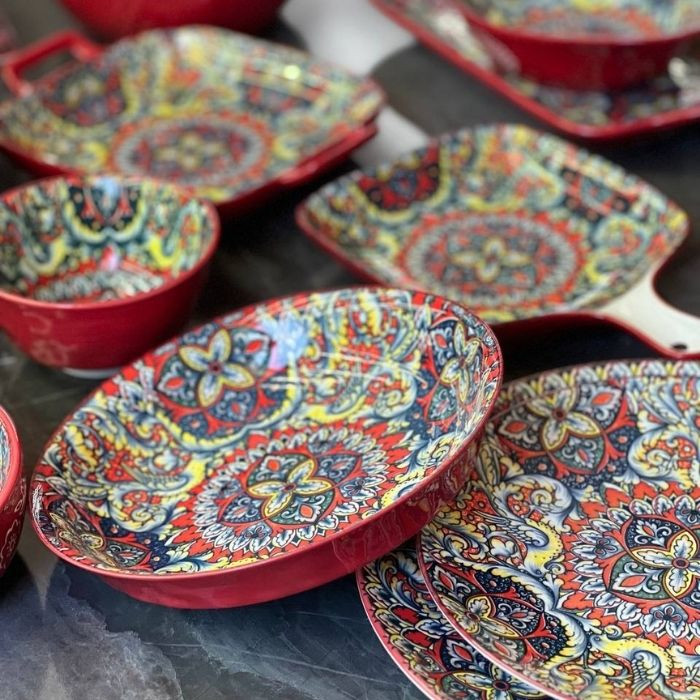 Тарелка глубокая Painted red