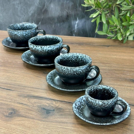 Набор чашек с блюдцами Black Snow 6 шт