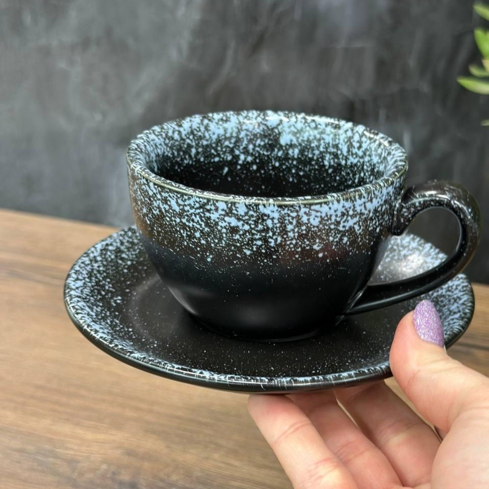 Набор чашек с блюдцами Black Snow 6 шт