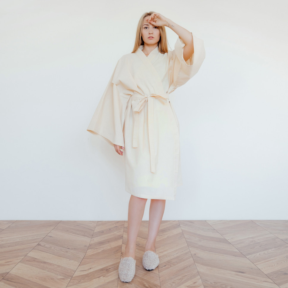 Home Relax Set (Халат-кимоно, столик для ванны, домашние тапочки и соевая свеча)