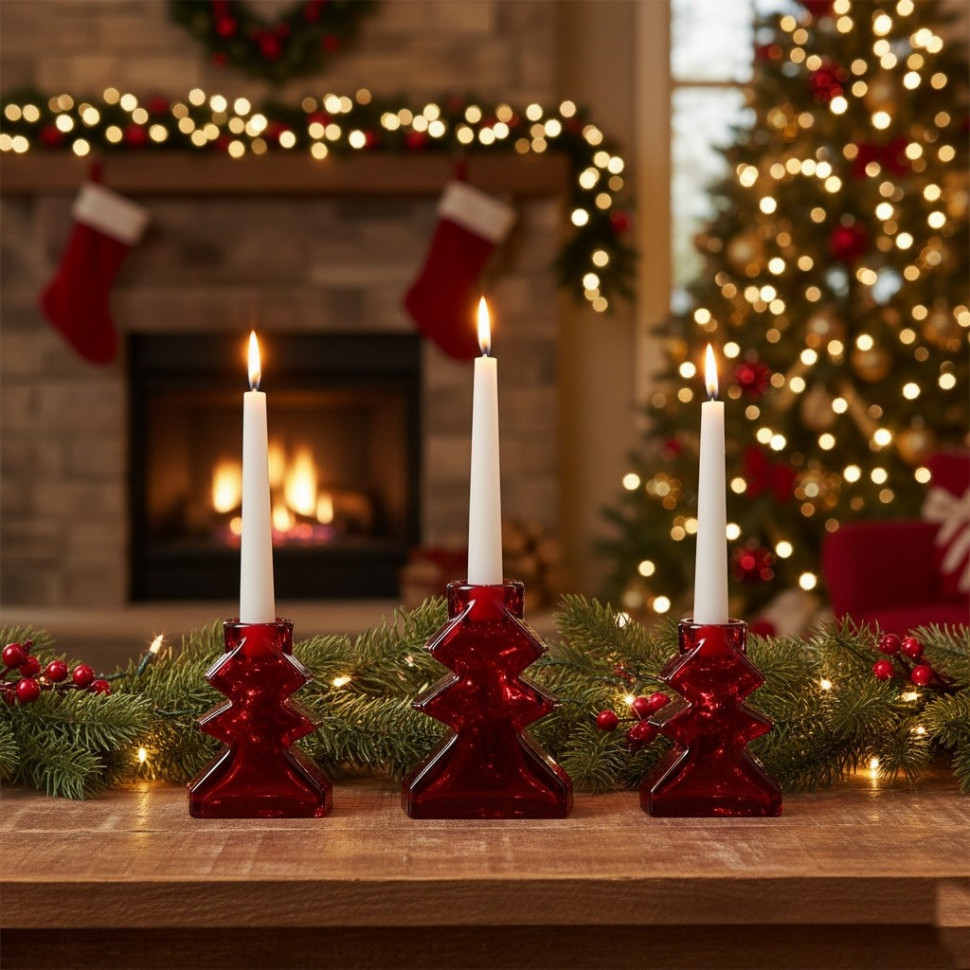 Набор подсвечников Christmas tree red 4 шт 