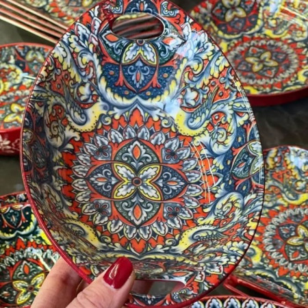 Салатник с ручками Painted red 500 мл