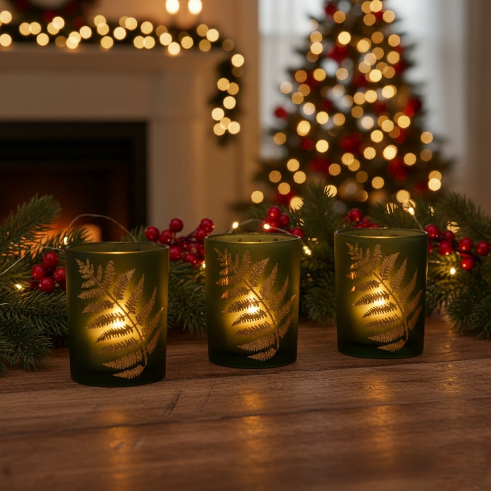 Набір підсвічників Gold leaf 3 шт