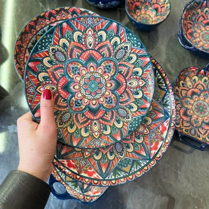 Тарелка Painted blue