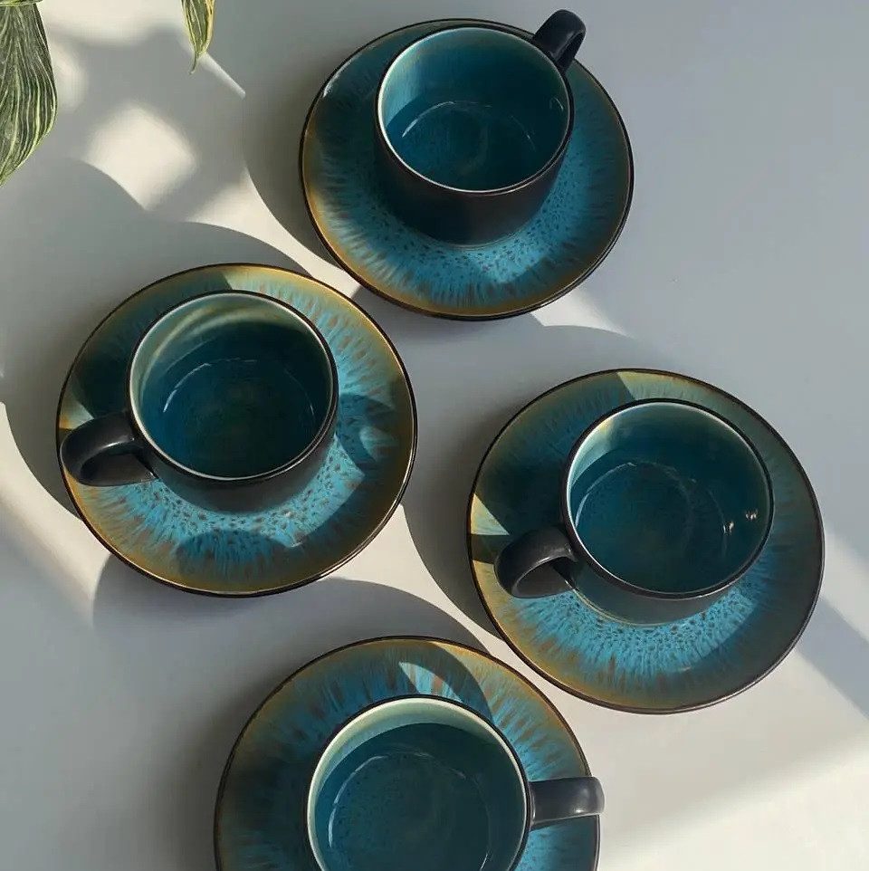 Набор 4 чашки + 4 блюдца кофейный Holland 200 мл