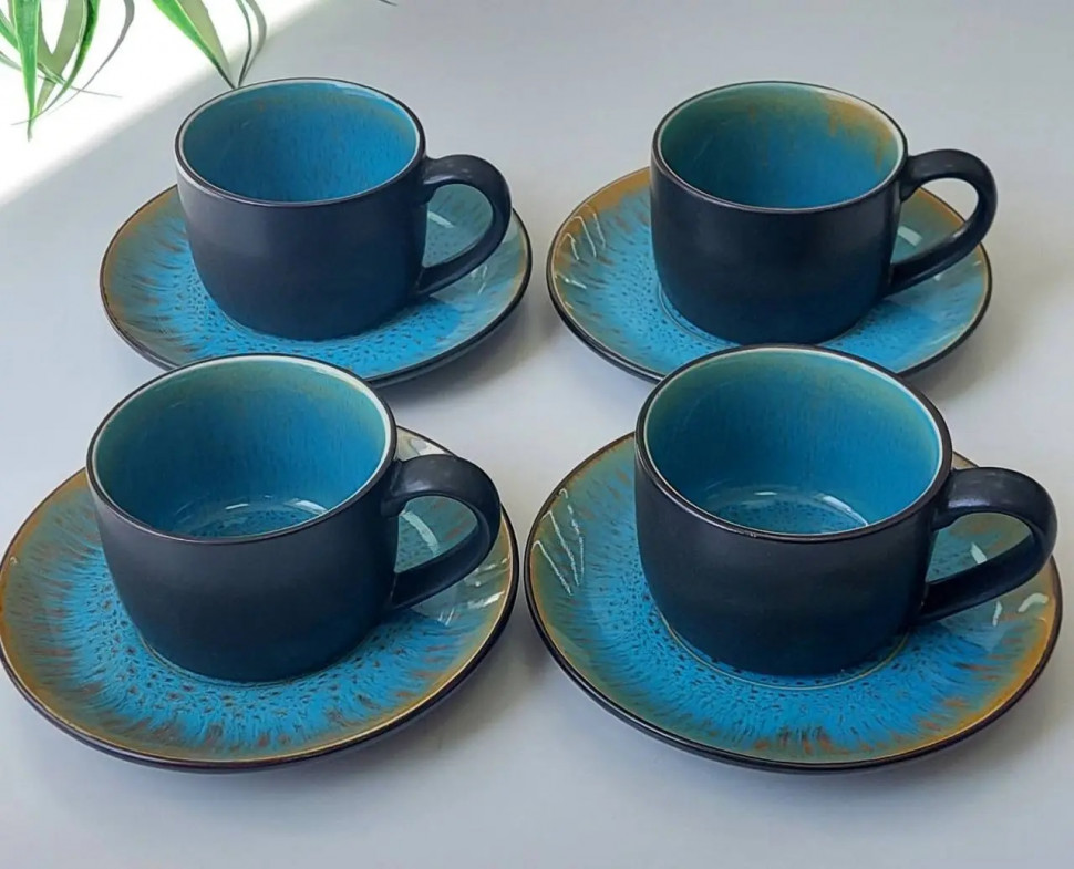 Набор 4 чашки + 4 блюдца кофейный Holland 200 мл