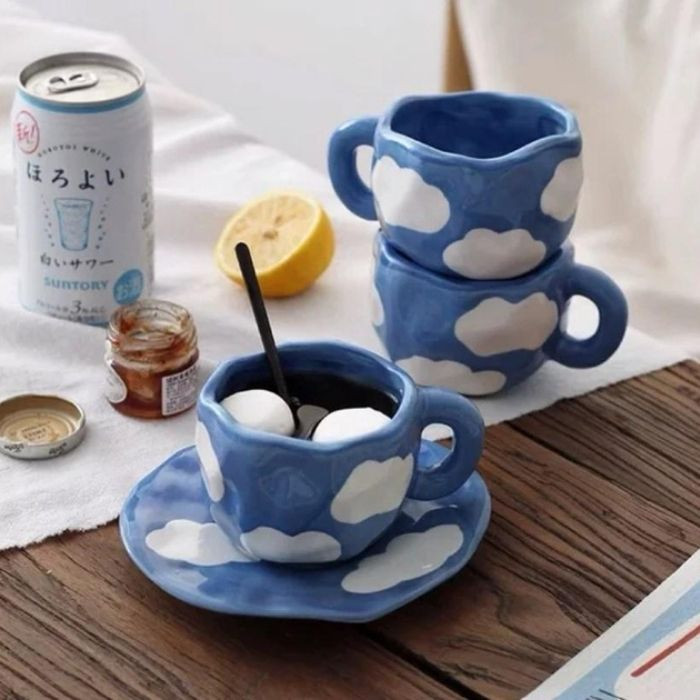 Чашка з блюдцем Blue Sky 300 мл