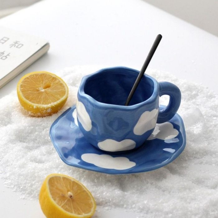 Чашка з блюдцем Blue Sky 300 мл