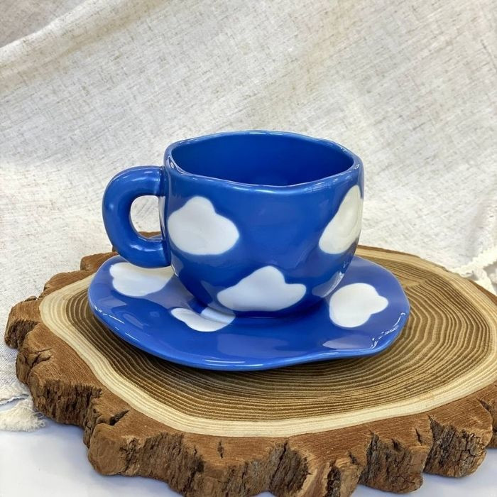 Чашка з блюдцем Blue Sky 300 мл