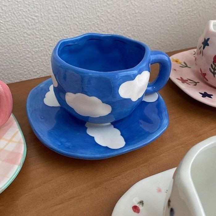 Чашка з блюдцем Blue Sky 300 мл