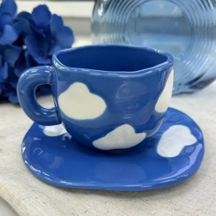 Чашка з блюдцем Blue Sky 300 мл