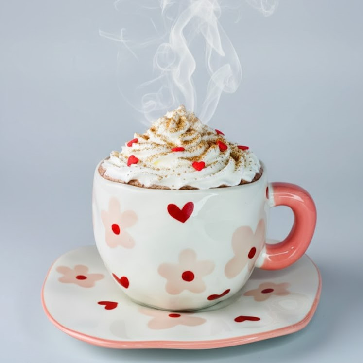 Чашка с блюдцем Pink Flower