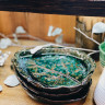 Зеленая керамическая тарелка Leaf