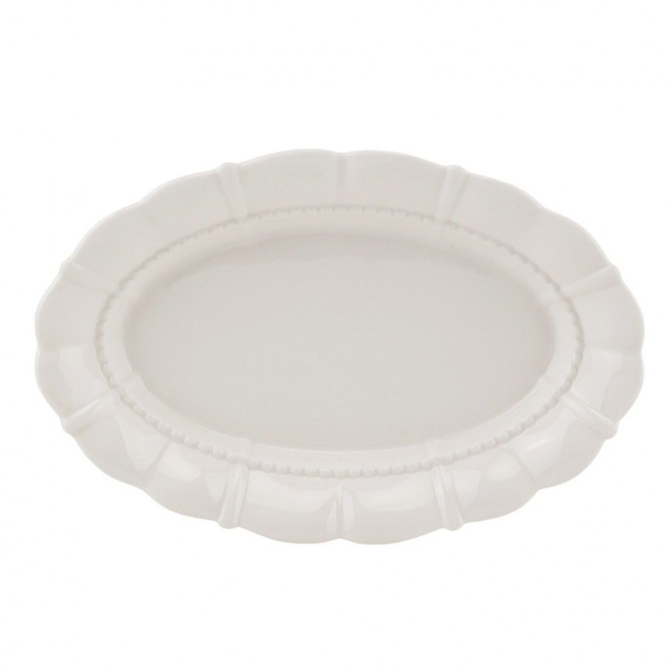 Тарелка овальная White watercolor 