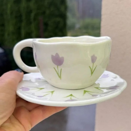 Чашка с блюдцем Delicate tulip 300 мл