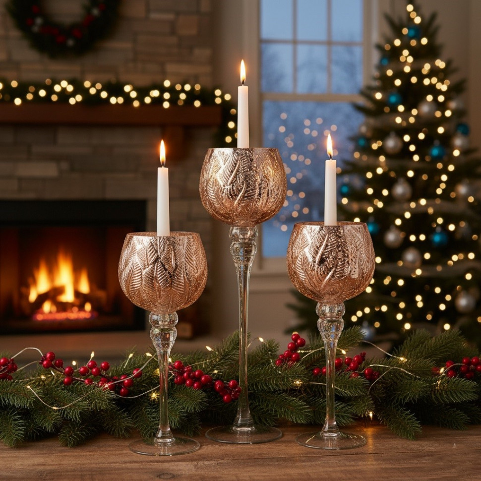 Набор подсвечников Leafs 3 шт 