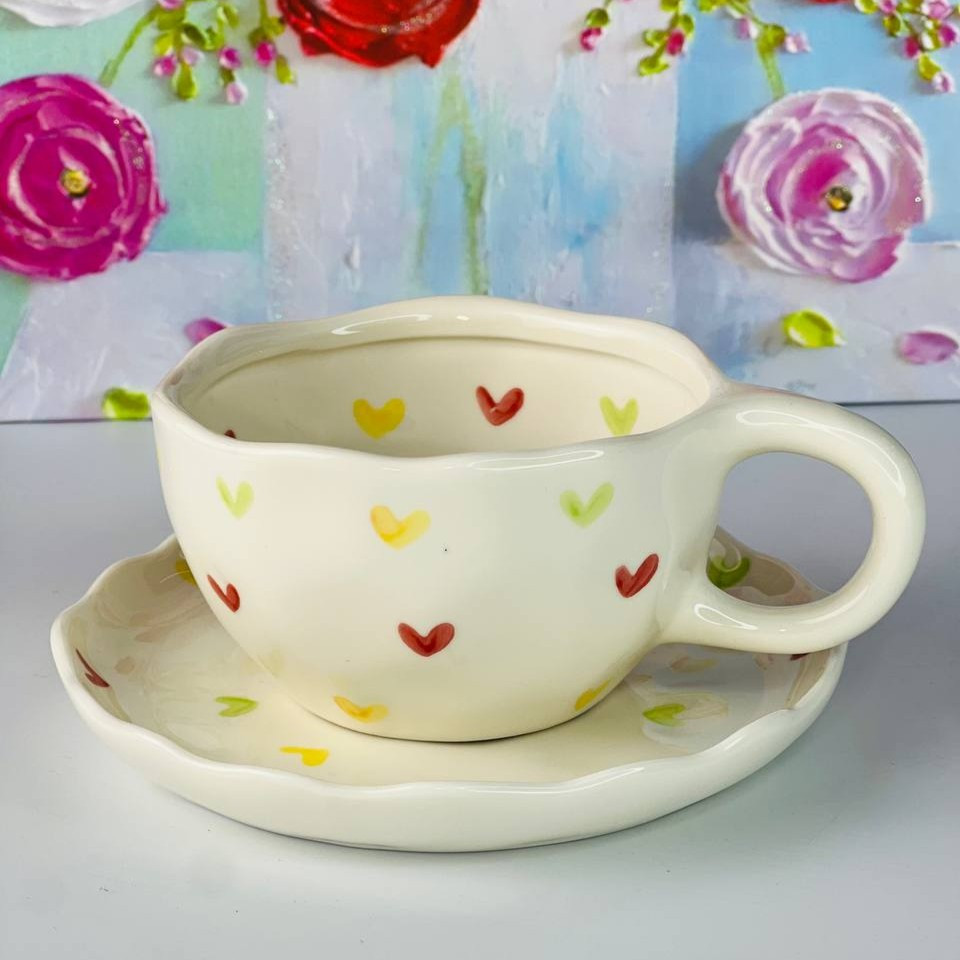 Чашка с блюдцем Hearts