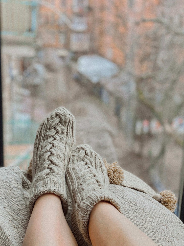 В'язані шкарпетки Kossa (Бежеві)