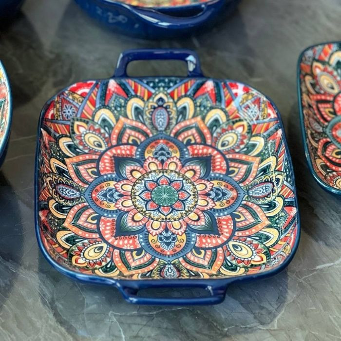 Салатник с ручками Painted blue