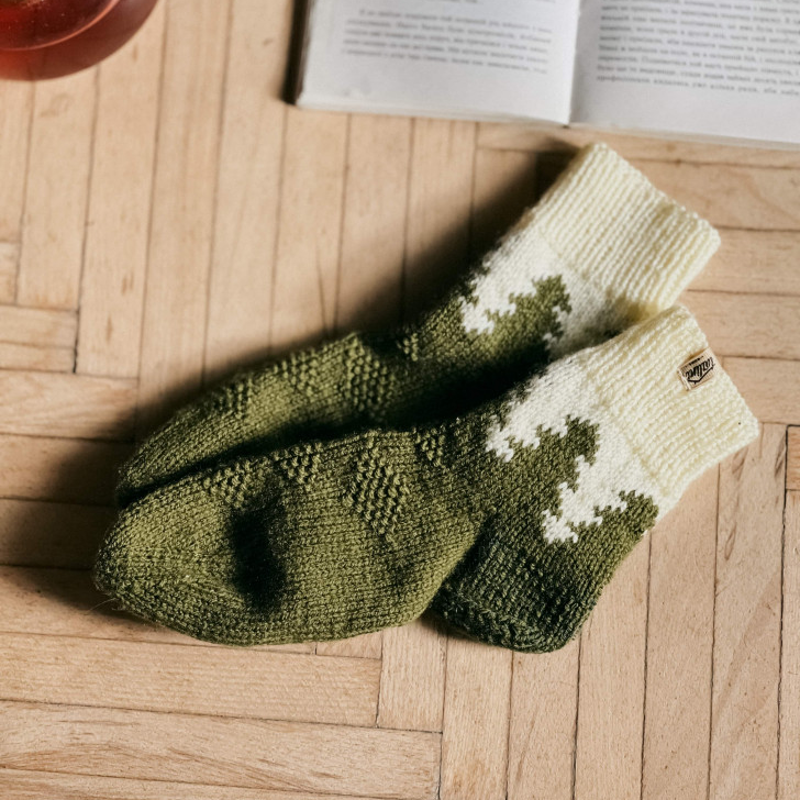Вязаные носки Wzutti Soft (Зеленые)