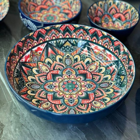 Тарелка глубокая Painted blue