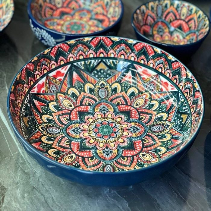 Тарелка глубокая Painted blue