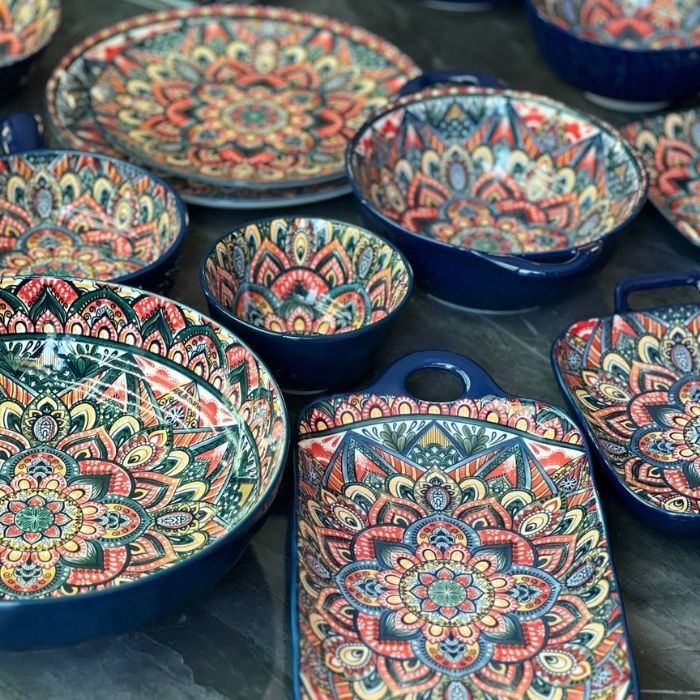 Тарелка глубокая Painted blue