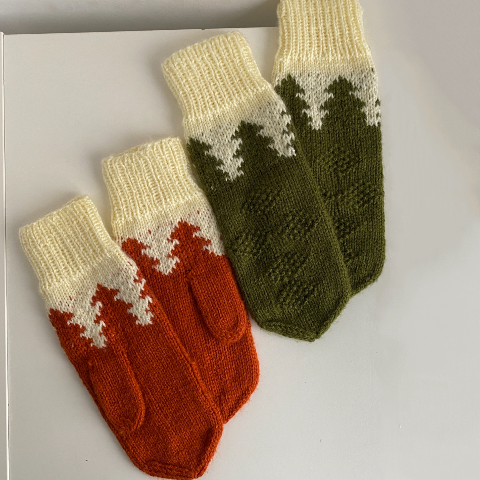 Вязаные варежки Wzutti (Зеленые)