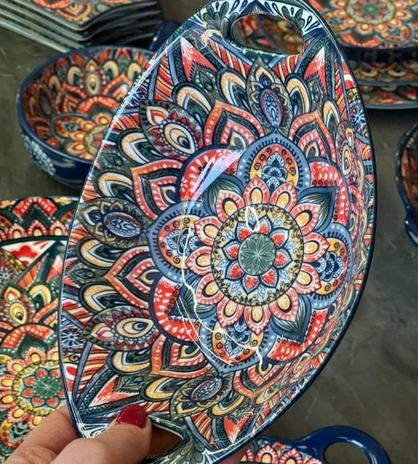 Салатник с ручками Painted blue 500 мл 