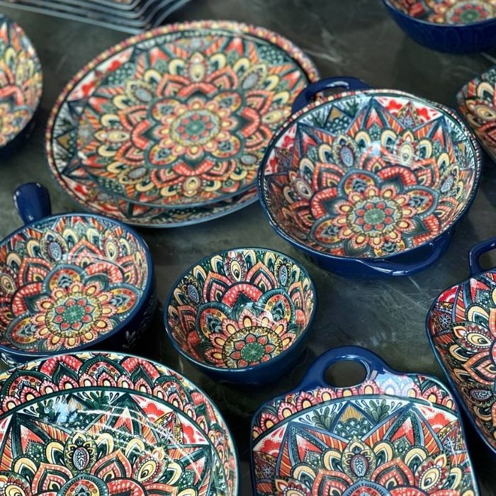 Салатник с ручками Painted blue 500 мл 