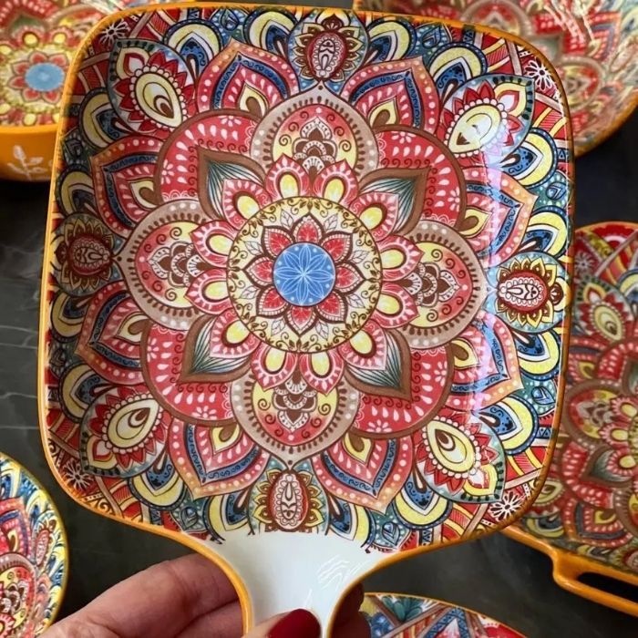 Салатник с ручкой Painted yellow