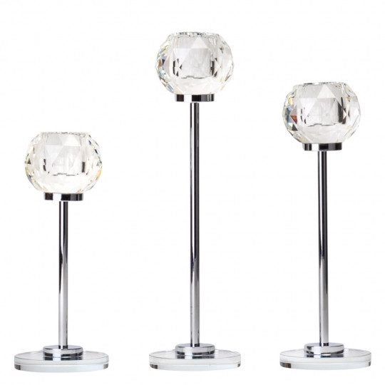 Набор с трех подсвечников Romance (серебро)