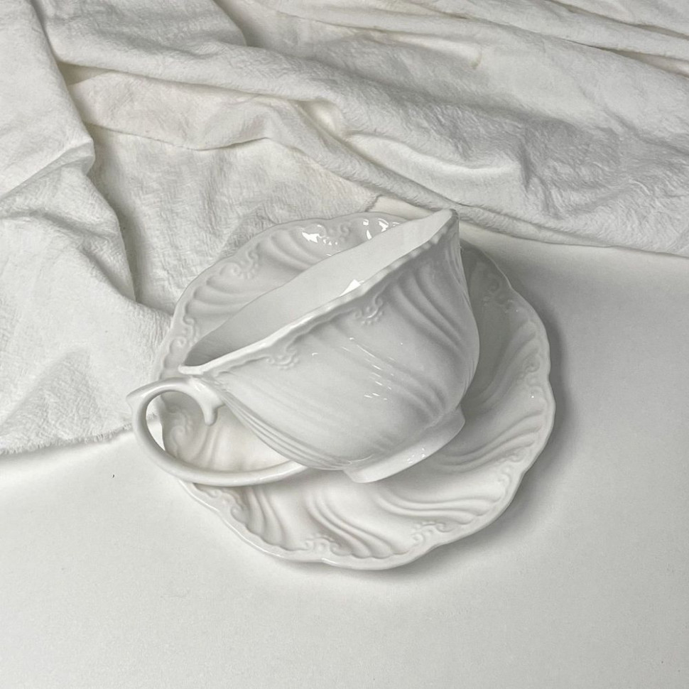Набір Чашок з блюдцем Classic white