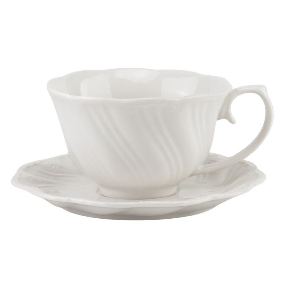 Набір Чашок з блюдцем Classic white