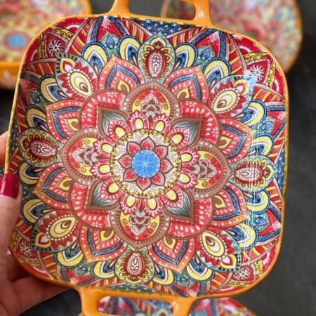 Салатник с ручками Painted yellow