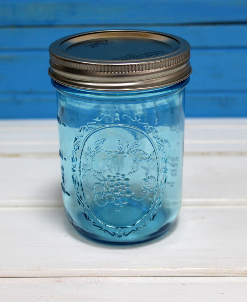 Банку Ball Mason Jar- Wide Mouth Blue 400 ml